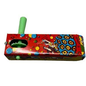 US Metal Toy Mfg Co Vintage Tin Spinner Noise Maker Party New Years costume READ